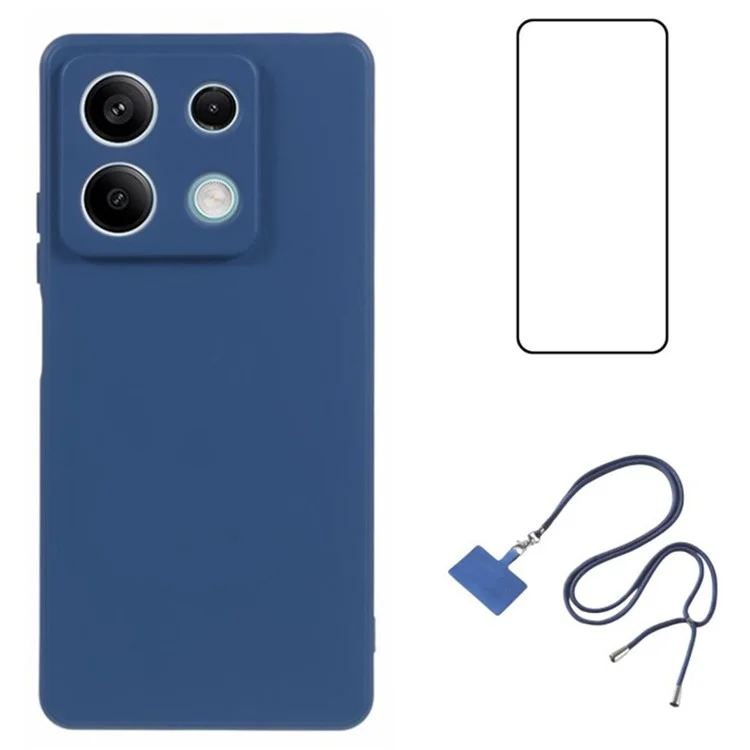 WANLONFENG RB1 Series For Xiaomi Redmi Note 13 Pro 5G / Poco X6 5G Funda de TPU con Película Protectora de Pantalla - Zafiro