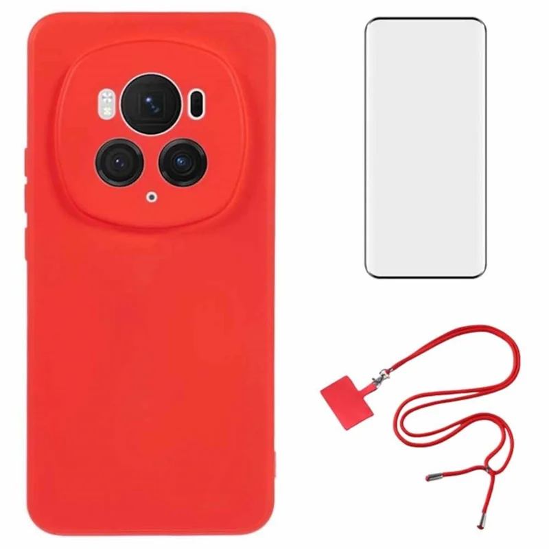 WANLONFENG RB1 Series For Honor Magic6 Pro 5G Case Scratch Resistant TPU Phone Cover - Red