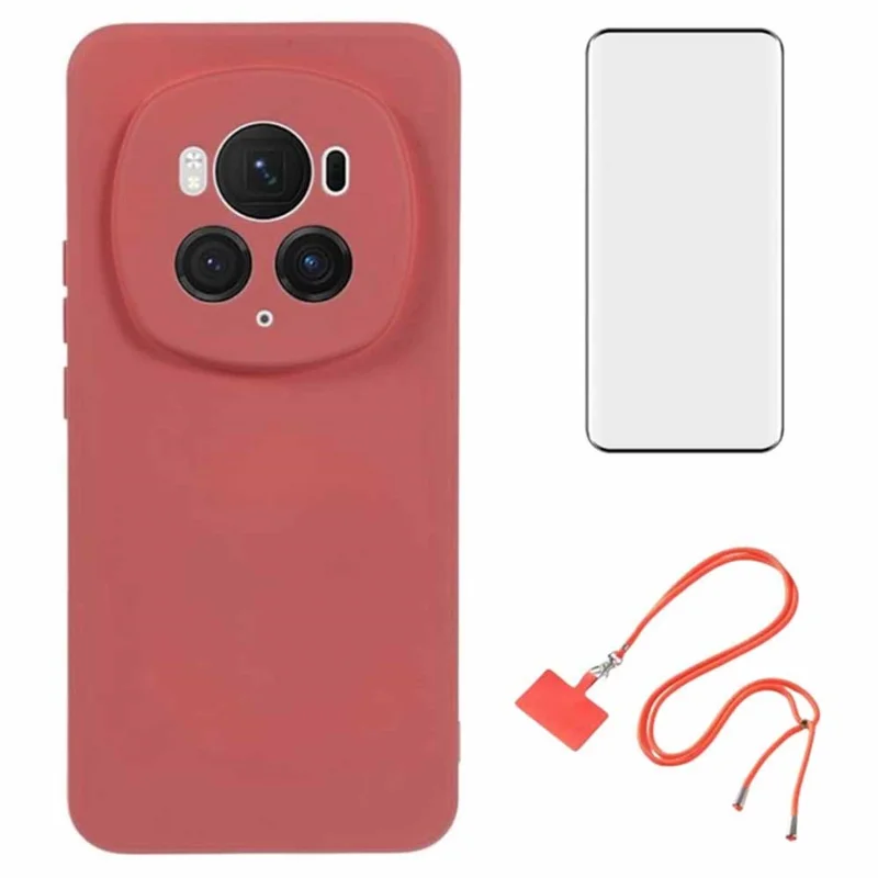 WANLONFENG RB1 Series For Honor Magic6 Pro 5G Case Scratch Resistant TPU Phone Cover - Hawthorn Red