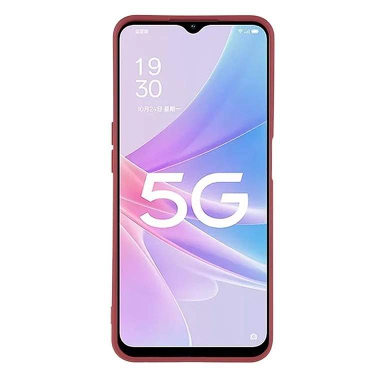 WANLONFENG RB1 Series For Oppo A58 5G TPU Phone Case Screen Film+Lanyard 3-in-1 - Hawthorn Red