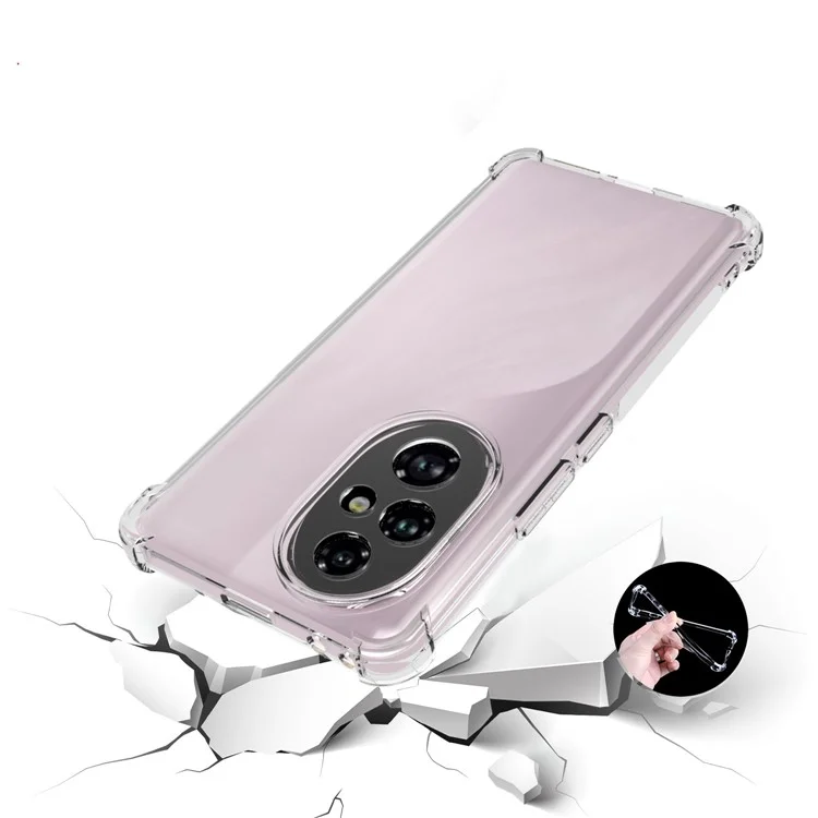 Étui For Honor 200 Pro 5G Antidérapant et Résistant aux Chocs, Housse de Téléphone Souple en TPU Transparent