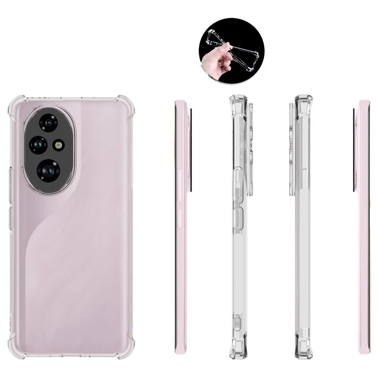 Étui For Honor 200 Pro 5G Antidérapant et Résistant aux Chocs, Housse de Téléphone Souple en TPU Transparent