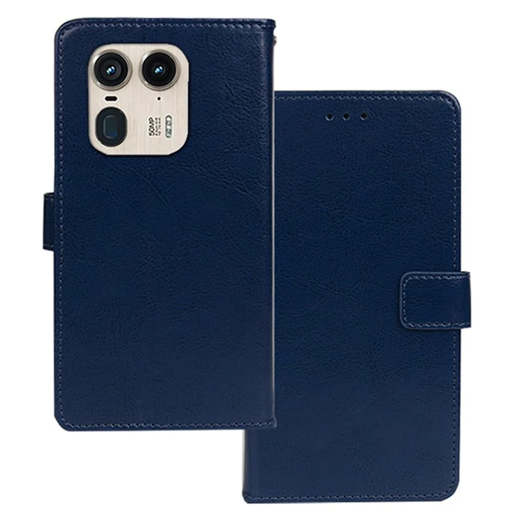 IDEWEI для Motorola Edge 50 Ultra 5G / Moto X50 Ultra 5G Чехол для телефона Crazy Horse Texture Leather Flip Cover - Blue
