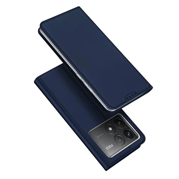 DUX DUCIS Skin Pro Series For Xiaomi Redmi K70 5G / K70 Pro 5G / Poco F6 Pro 5G Case Leather Flip Phone Cover - Blue