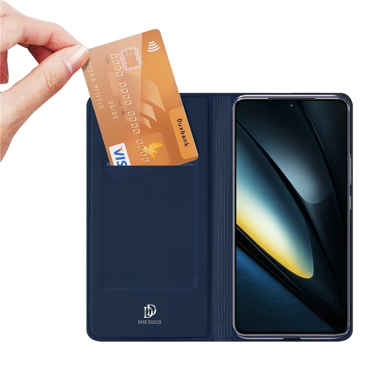 DUX DUCIS Skin Pro Series For Xiaomi Redmi K70 5G / K70 Pro 5G / Poco F6 Pro 5G Case Leather Flip Phone Cover - Blue