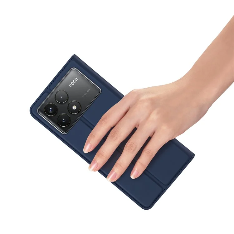 DUX DUCIS Skin Pro Series For Xiaomi Redmi K70 5G / K70 Pro 5G / Poco F6 Pro 5G Case Leather Flip Phone Cover - Blue