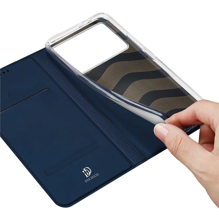 DUX DUCIS Skin Pro Series For Xiaomi Redmi K70 5G / K70 Pro 5G / Poco F6 Pro 5G Case Leather Flip Phone Cover - Blue