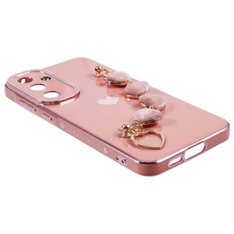 For Samsung Galaxy A25 5G (Global) (161.0 X 76.5 X 8.3mm) Case Heart Pattern TPU Phone Cover - Pink