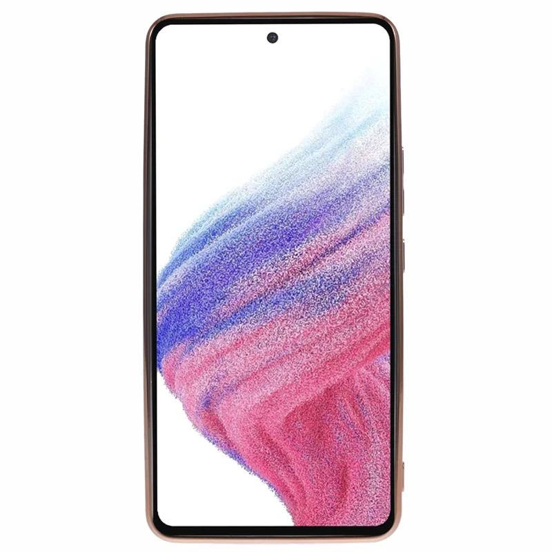 For Samsung Galaxy A13 4G Case Heart Print TPU Electroplating Phone Cover with Hand Strap - Black