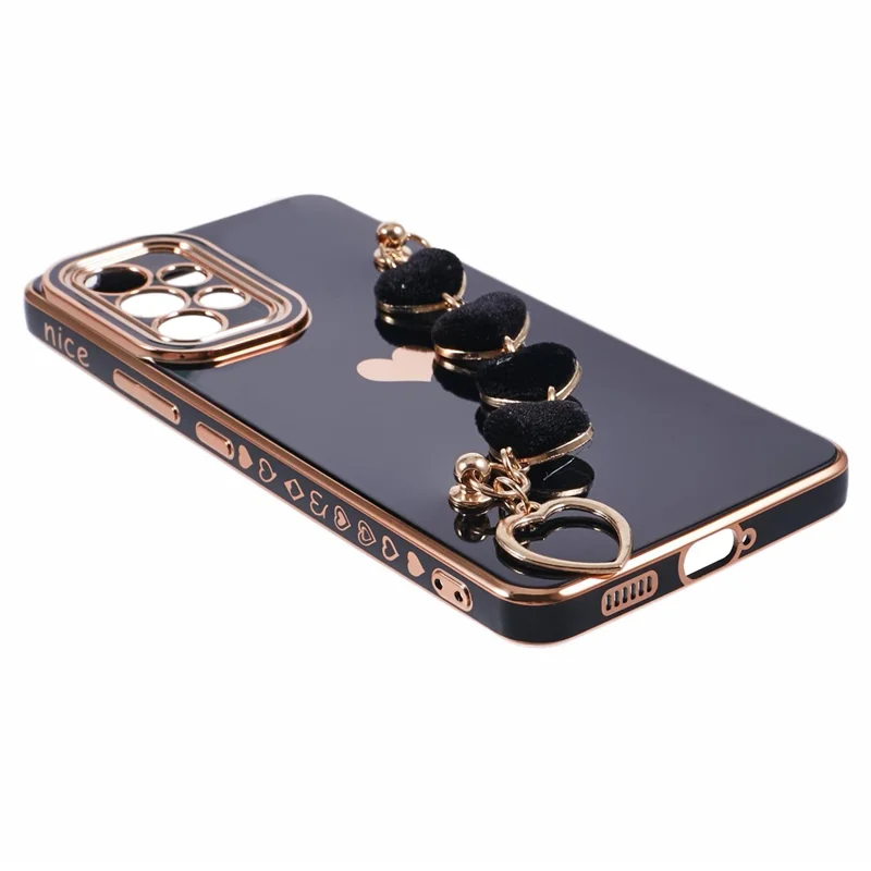 For Samsung Galaxy A23 4G / A23 5G (Global Version) Case Shockproof TPU Phone Cover with Strap - Black