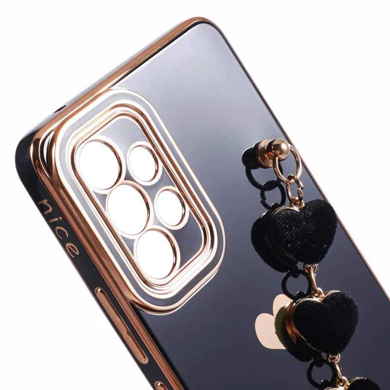 For Samsung Galaxy A23 4G / A23 5G (Global Version) Case Shockproof TPU Phone Cover with Strap - Black