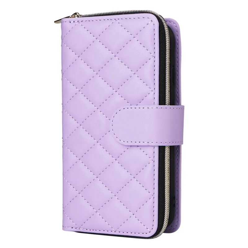 For iPhone 6 / 6s / 7 / 8 / SE (2020) / SE (2022) Case Zipper Wallet PU Leather Phone Cover -  Purple