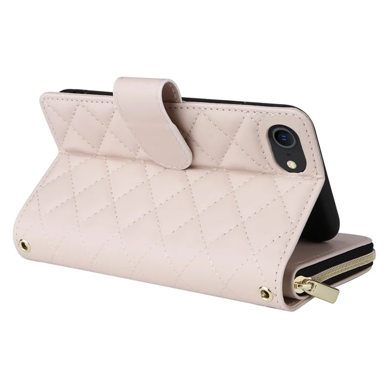 Per iPhone 6 / 6s / 7 / 8 / SE (2020) / SE (2022) Custodia Portafoglio Cerniera Pelle PU Cover Telefonica - Beige