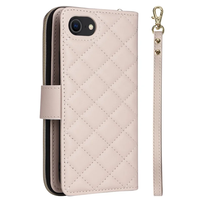Per iPhone 6 / 6s / 7 / 8 / SE (2020) / SE (2022) Custodia Portafoglio Cerniera Pelle PU Cover Telefonica - Beige