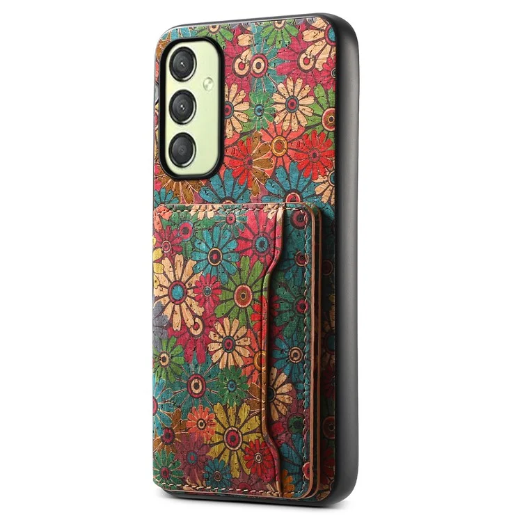 Per Samsung Galaxy A25 5G (Globale) (161,0 X 76,5 X 8,3 mm) Custodia con stampa floreale PU+TPU+PC Custodia per telefono con supporto - Primavera / Verde