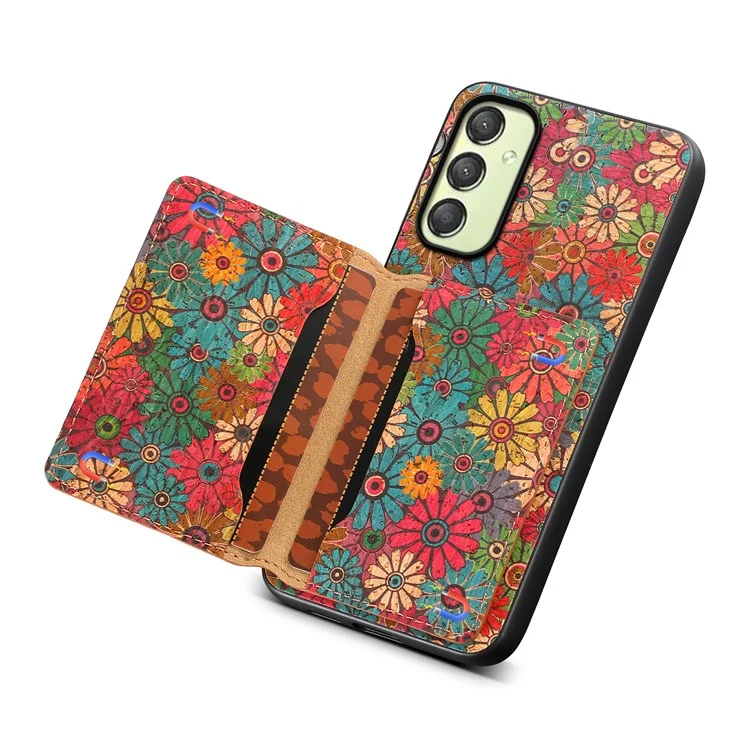 Per Samsung Galaxy A25 5G (Globale) (161,0 X 76,5 X 8,3 mm) Custodia con stampa floreale PU+TPU+PC Custodia per telefono con supporto - Primavera / Verde