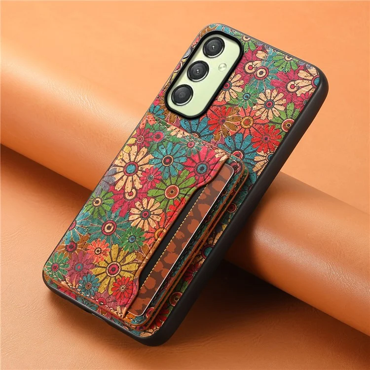 Per Samsung Galaxy A25 5G (Globale) (161,0 X 76,5 X 8,3 mm) Custodia con stampa floreale PU+TPU+PC Custodia per telefono con supporto - Primavera / Verde