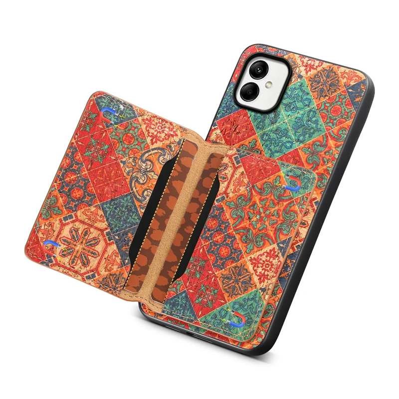 For Samsung Galaxy A05 4G Cases Floral Pattern Card Slot Kickstand PU+TPU+PC Phone Cover - Winter / Blue