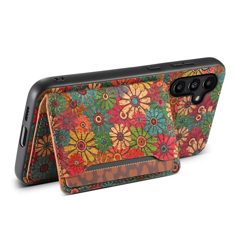 For Samsung Galaxy A15 5G Case Floral Pattern Card Slot Kickstand PU+TPU+PC Phone Shell - Spring / Green
