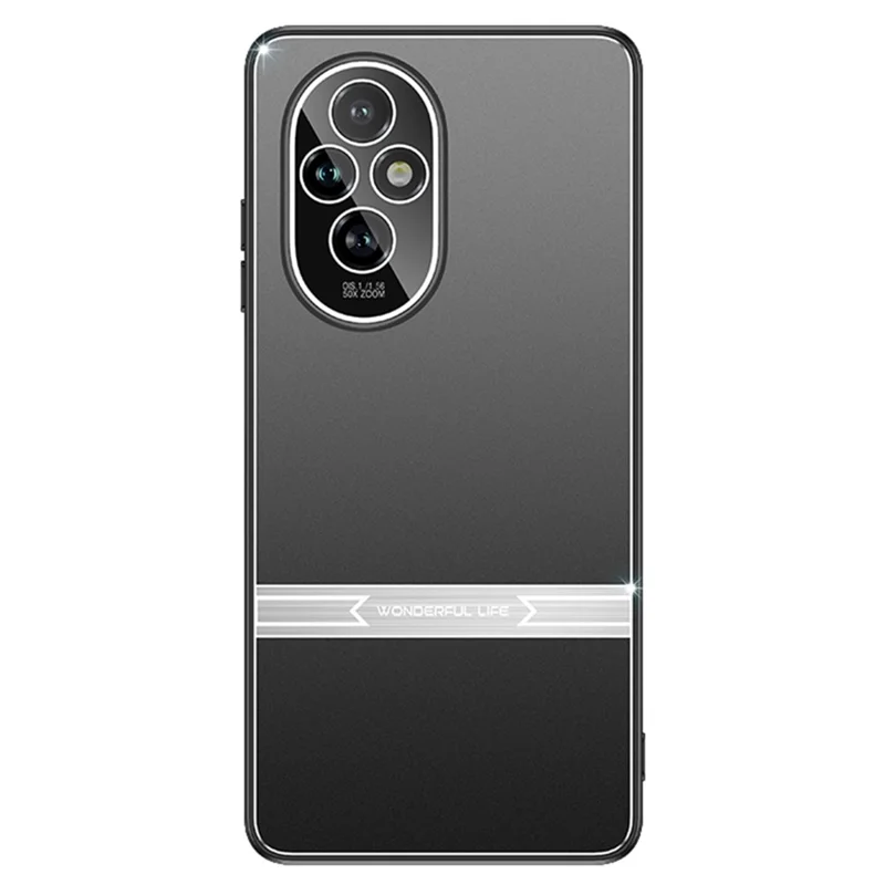 For Honor 200 5G Case Metal+PC+TPU Drop-Proof Matte Phone Cover - Black+Silver