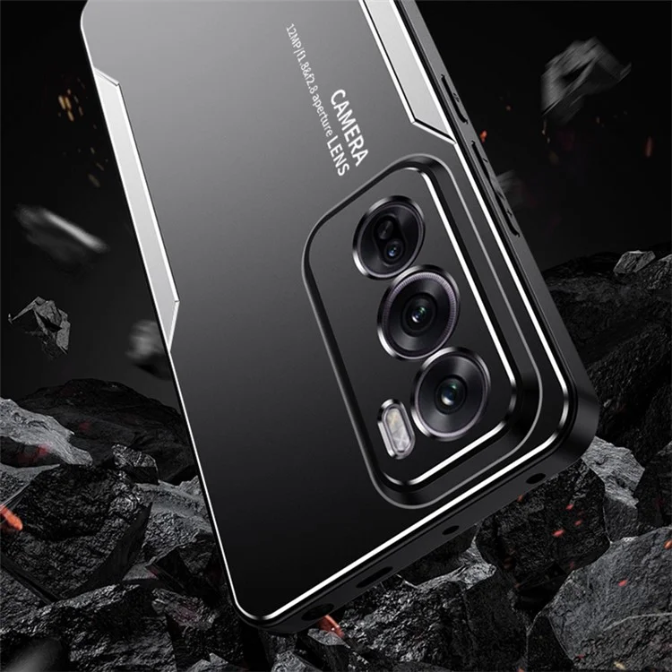 Для Oppo Reno12 Pro 5G Case Aluminum Alloy+TPU+PC Anti-dop Phone Cople - Серебро