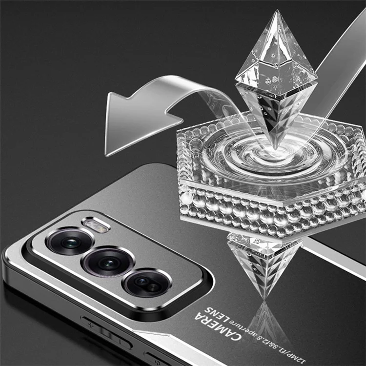 Для Oppo Reno12 Pro 5G Case Aluminum Alloy+TPU+PC Anti-dop Phone Cople - Серебро