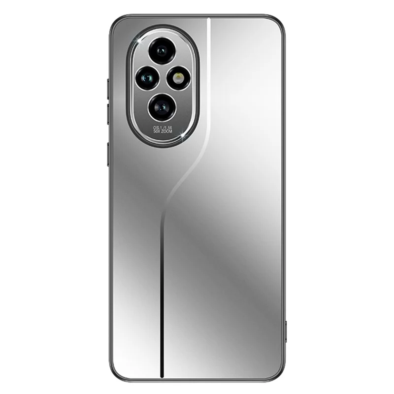 For Honor 200 5G Case Drop Proof PC+TPU Phone Cover with Metal Lens Cover - Silver