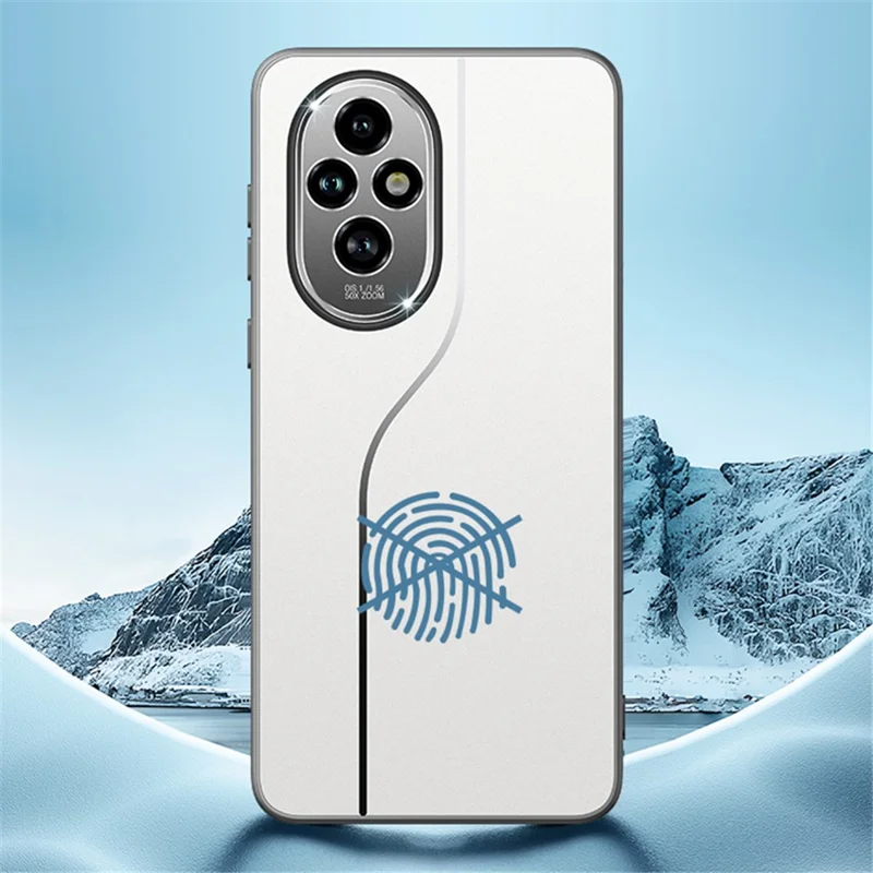 For Honor 200 5G Case Drop Proof PC+TPU Phone Cover with Metal Lens Cover - Silver