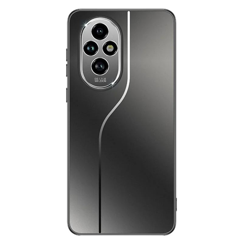 For Honor 200 5G Case Drop Proof PC+TPU Phone Cover with Metal Lens Cover - Black