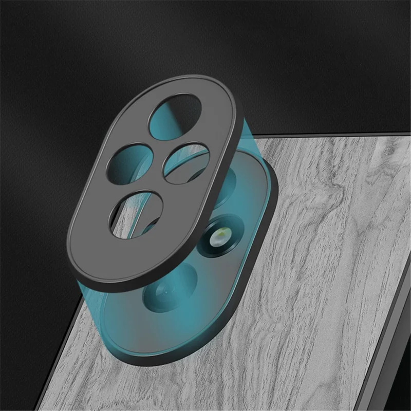 Per Honor 200 Pro 5G Case Wood Texture Leather Coated TPU Phone Protective Cover - Blue