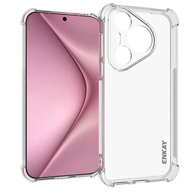 ENKAY HAT PRINCE pour Huawei Pura 70 Étui de protection en TPU transparent avec coins anti-chute