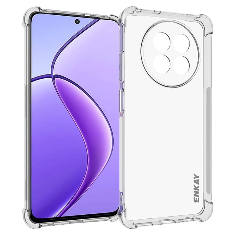 ENKAY HAT PRINCE For Realme 12 5G Case Non-Slip Clear TPU Phone Cover Corners Protection