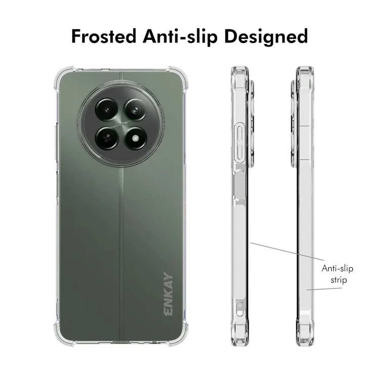 ENKAY HAT PRINCE For Realme 12 5G Case Non-Slip Clear TPU Phone Cover Corners Protection