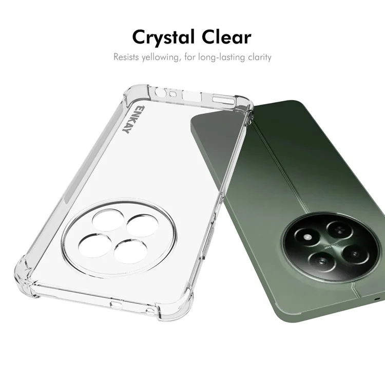 ENKAY HAT PRINCE For Realme 12 5G Case Non-Slip Clear TPU Phone Cover Corners Protection