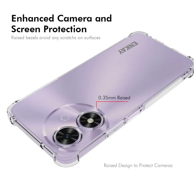 ENKAY HAT PRINCE Para Honor Play 50 / Play 50m Case Cantos Reforçados Capa de Telefone TPU Transparente