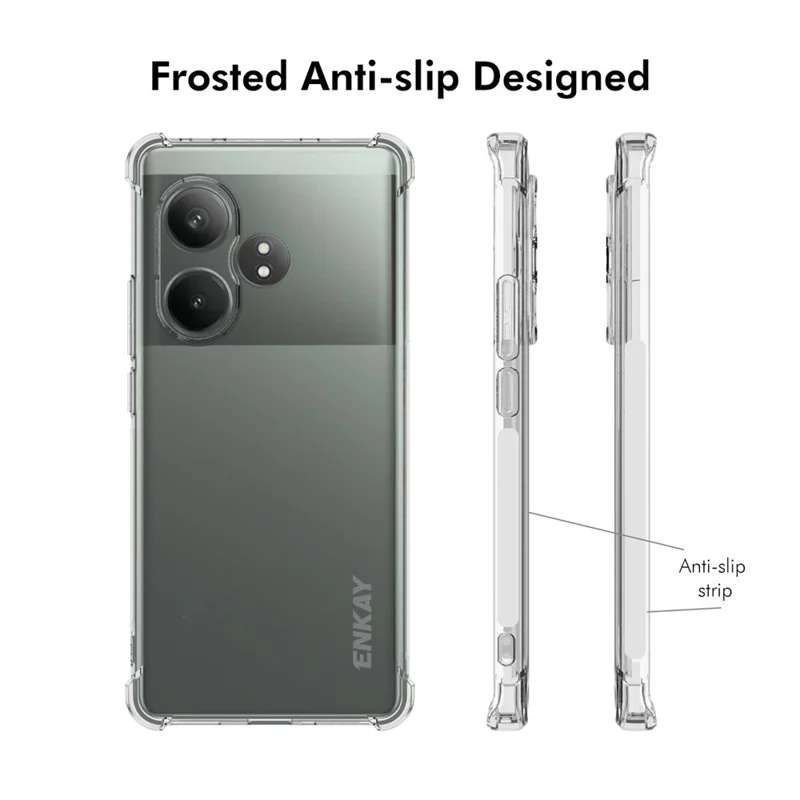 ENKAY HAT PRINCE For Realme GT Neo6 SE 5G Case Non-Slip Side Edge TPU Clear Phone Cover