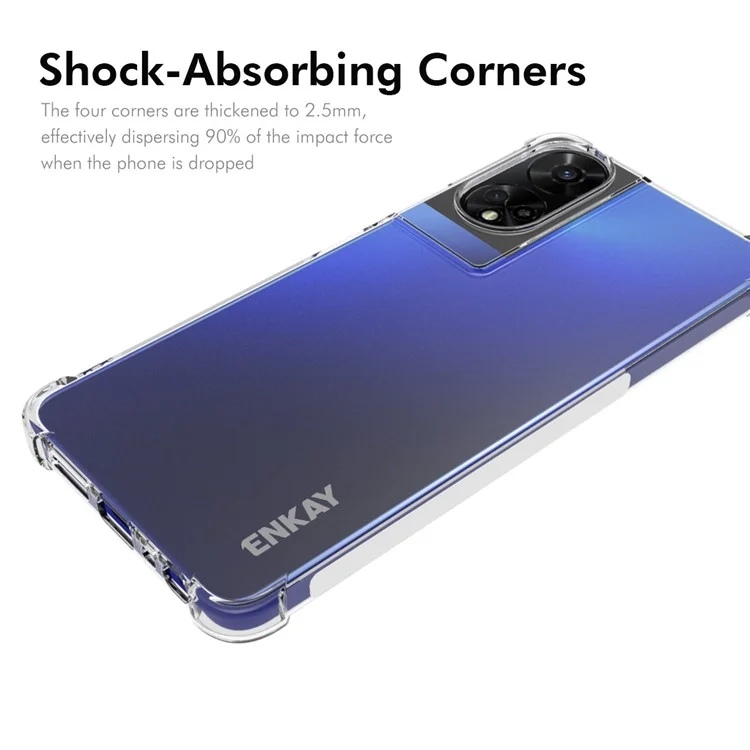 Étui ENKAY HAT PRINCE pour TCL 50 5G Clear TPU Phone Cover Shockproof Corners