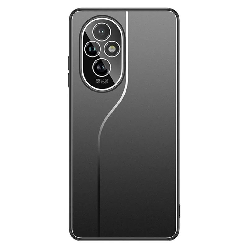 Per Honor 200 5G Case Matte PC+TPU Phone Shell con Tempered Glass Lens Guard - Nero