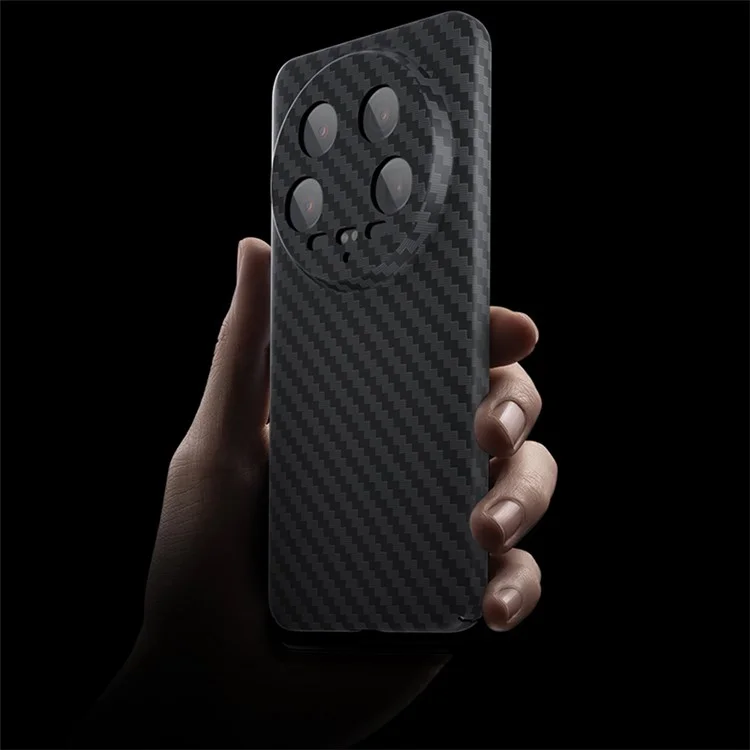 Per Xiaomi 14 Ultra Phone Case PC Back Cover Splicing Carbon Fiber Texture - Nero+Verde