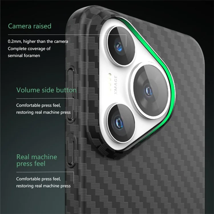 Для Huawei Pura 70 Pro / Pura 70 Pro+ Чехол с текстурой углеродного волокна PC Phone Cover - Черный