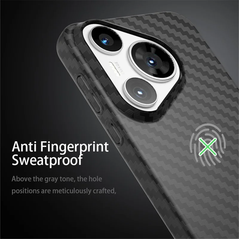 Per Huawei Pura 70 Pro / Pura 70 Pro+ Custodia Texture in Fibra di Carbonio PC Cover per Telefono - Nero+Verde