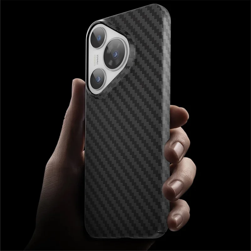 Per Huawei Pura 70 Pro / Pura 70 Pro+ Custodia Texture in Fibra di Carbonio PC Cover per Telefono - Nero+Verde