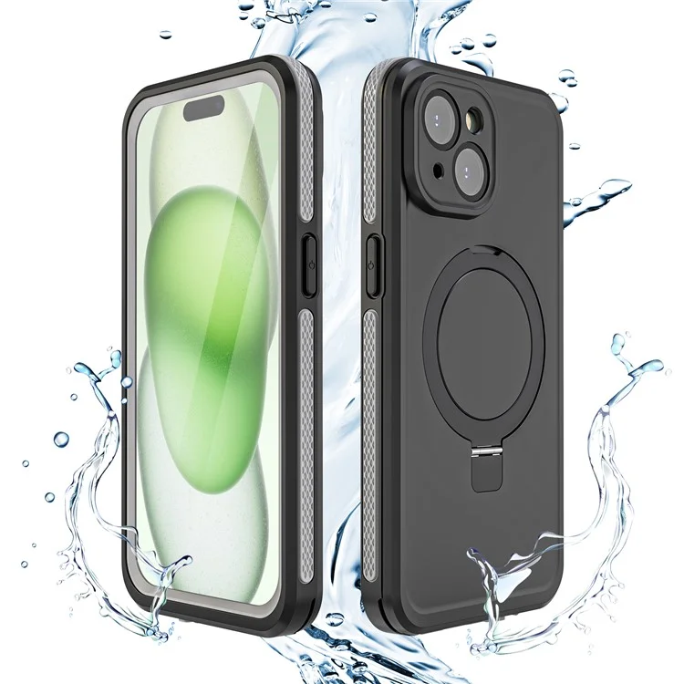 TB Protective Case For iPhone 15 Kickstand IP68 Waterproof Phone Cover Compatible with MagSafe