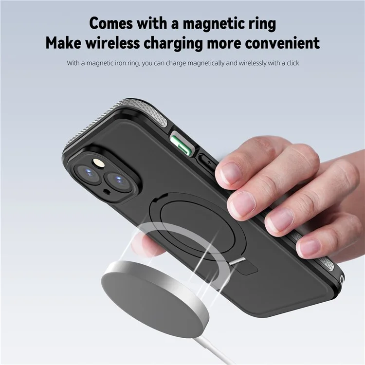 TB Protective Case For iPhone 15 Kickstand IP68 Waterproof Phone Cover Compatible with MagSafe