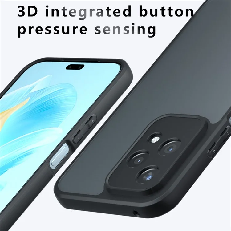 Чехол For Honor 200 Lite Matte Case TPU+PC, кожаный корпус для телефона оптом, прозрачный черный