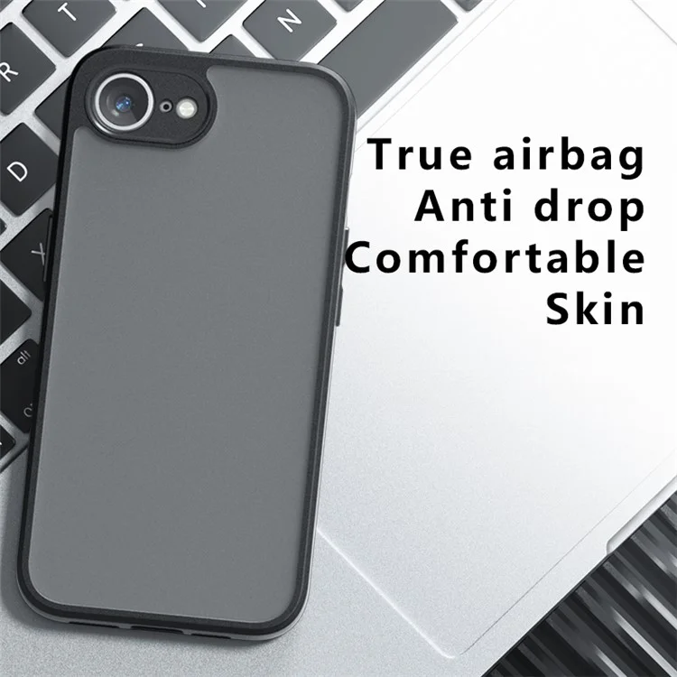 For iPhone 16e Wholesale Case Skin-Touch TPU+PC Matte Phone Shell, Transparent Black