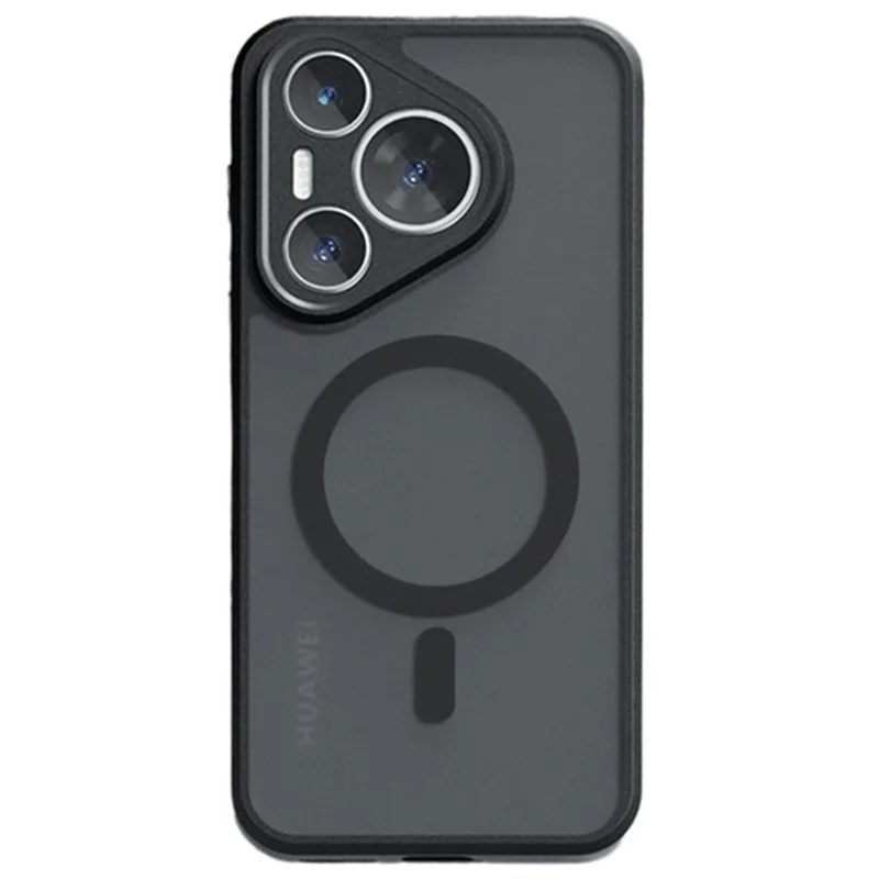 For Huawei Pura 70 Pro / Pura 70 Pro+ Case Magnetic Case TPU+PC Matte Phone Cover - Transparent Black