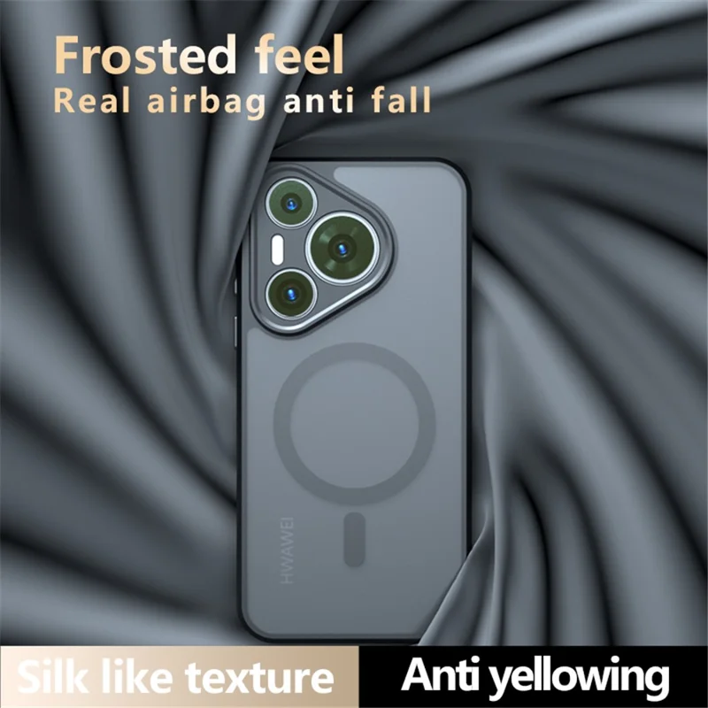 For Huawei Pura 70 Pro / Pura 70 Pro+ Case Magnetic Case TPU+PC Matte Phone Cover - Transparent Black