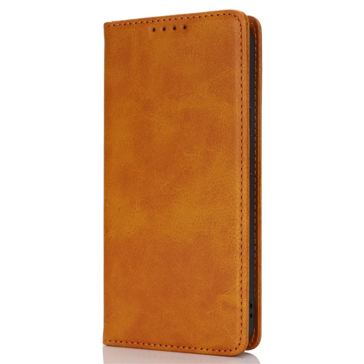 Per Google Pixel 9 / Pixel 9 Pro Case PU Leather Wallet Magnetic Closing Phone Cover - Marrone Chiaro