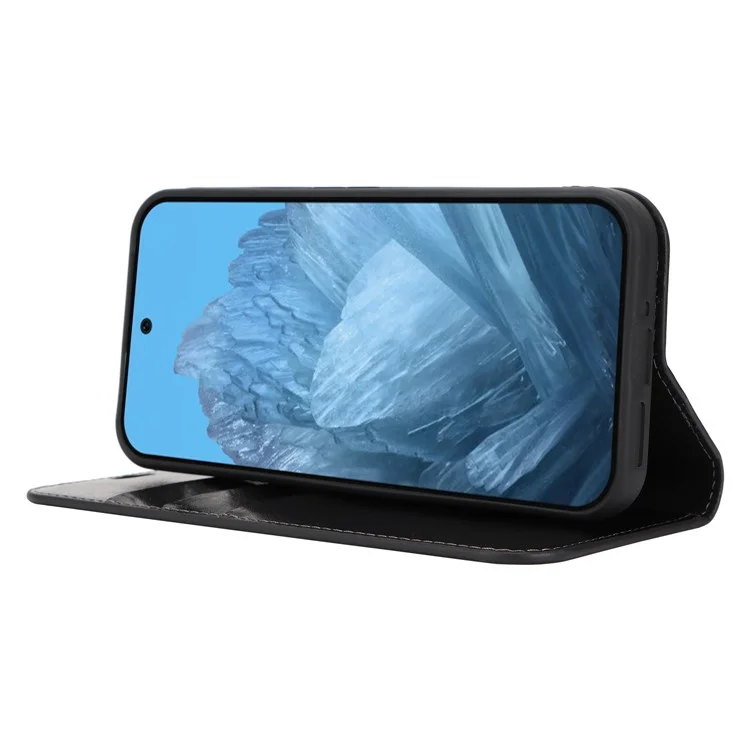 Para funda Google Pixel 9 Pro XL Crazy Horse Texture Split Leather Wallet Phone Cover - Negro